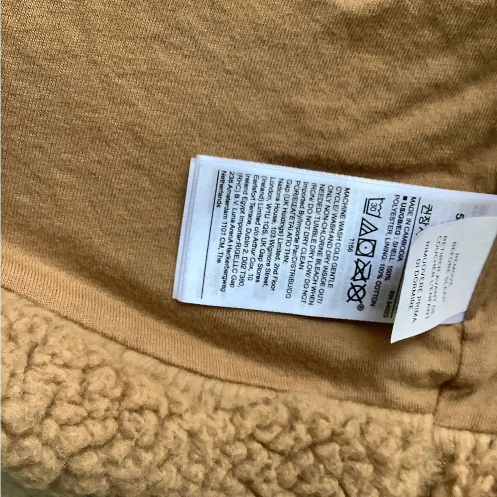 Baby Gap Tan Sherpa Button Jacket Baby 3-6 Months Soft Lined